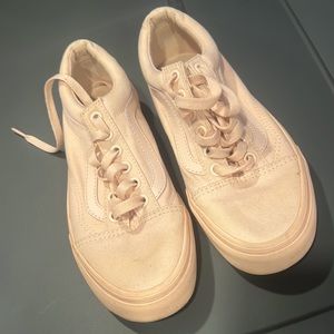 Vans 5.5 Blush Pink Mono Canvas Old Skool Sneakers
